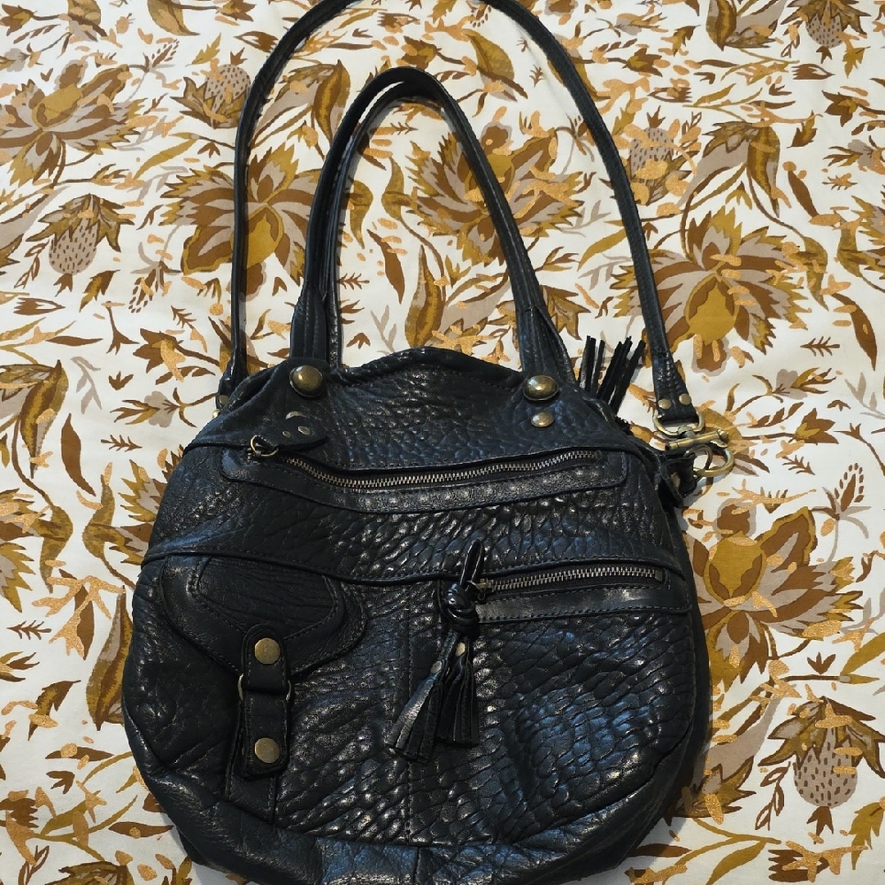 Black Leather Shoulder Bag